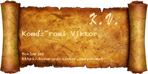 Komáromi Viktor névjegykártya